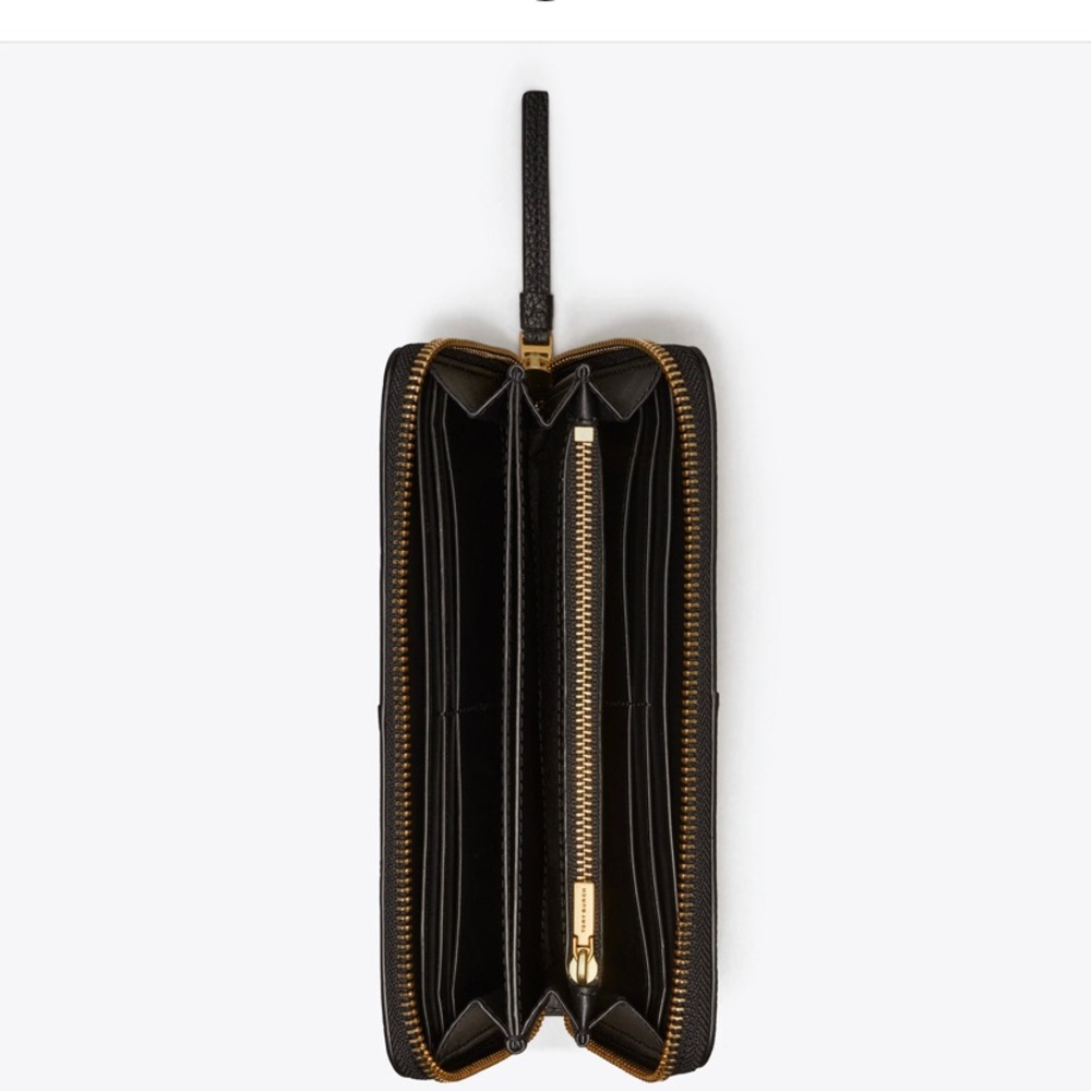 McGraw Zip Continental Wallet Black Leather Wallet - Picture 3 of 4